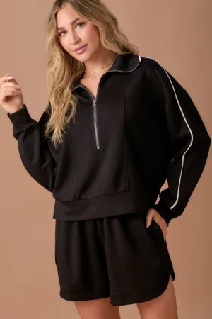 1/4 Zip Stripe Sweatshirt