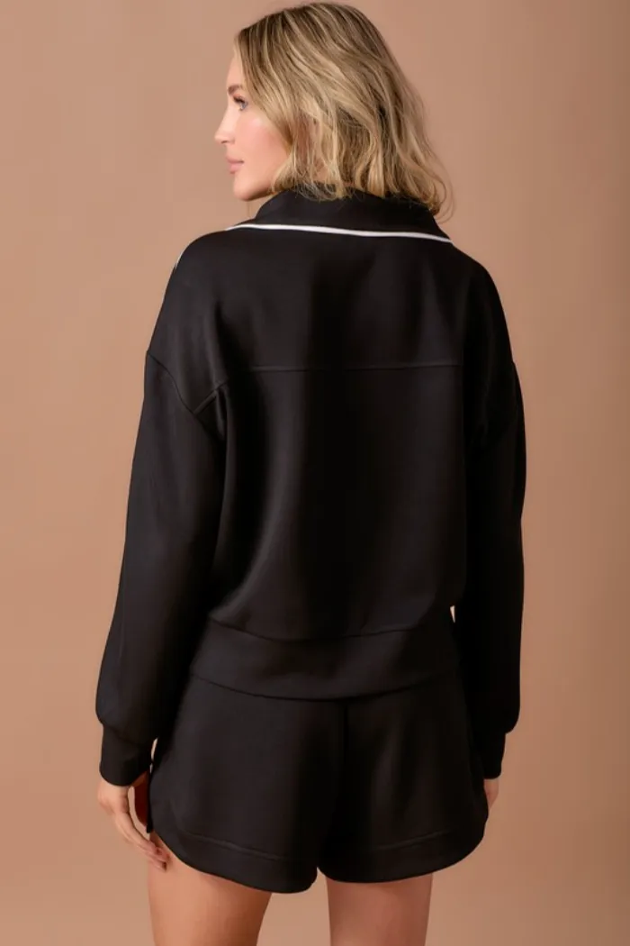 1/4 Zip Stripe Sweatshirt