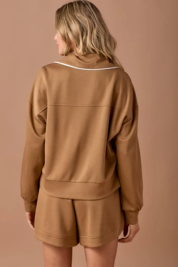 1/4 Zip Stripe Sweatshirt