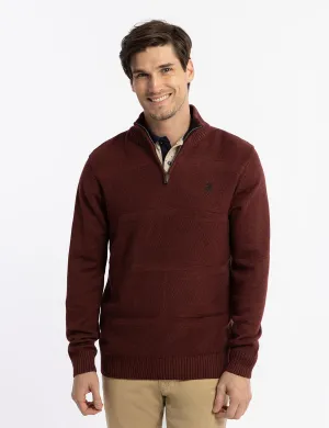 1/4 ZIP TEXTURED SWEATER