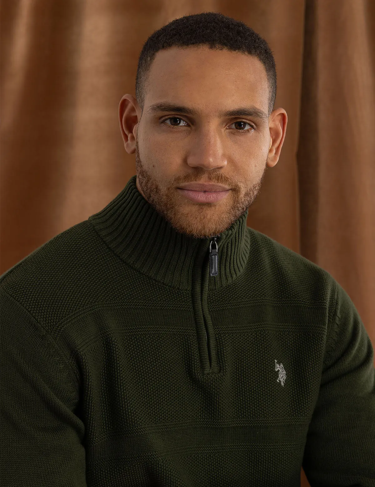 1/4 ZIP TEXTURED SWEATER