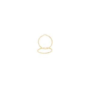 14K Gold-Filled Box Textured Cut Hoop Women Earrings 4 mm Thick 25-80 mm