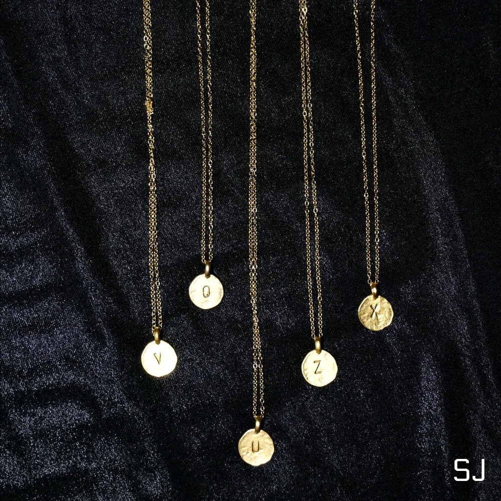 18K Gold Initial Pendant