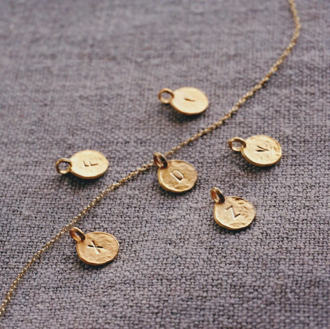 18K Gold Initial Pendant