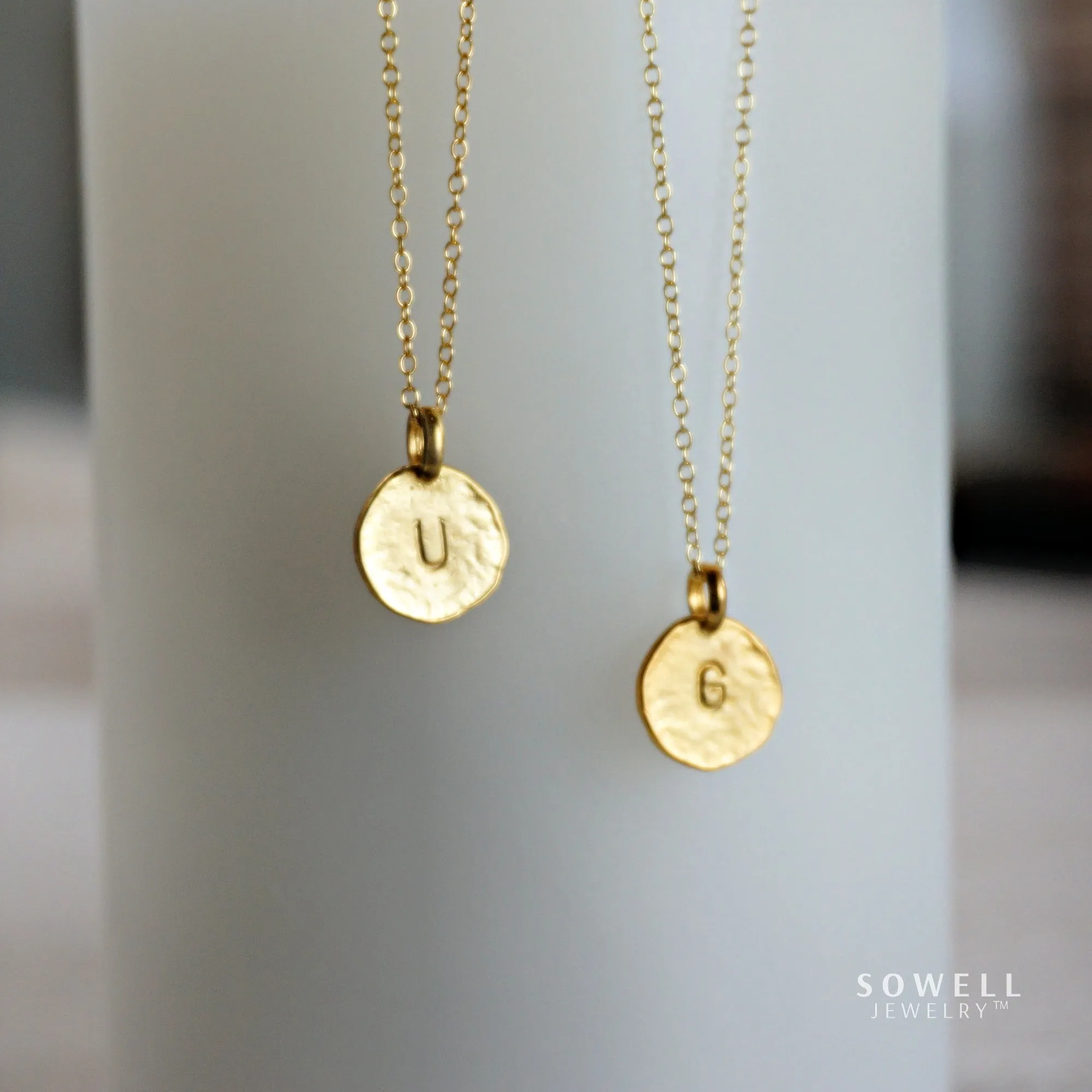 18K Gold Initial Pendant