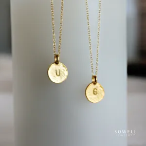 18K Gold Initial Pendant