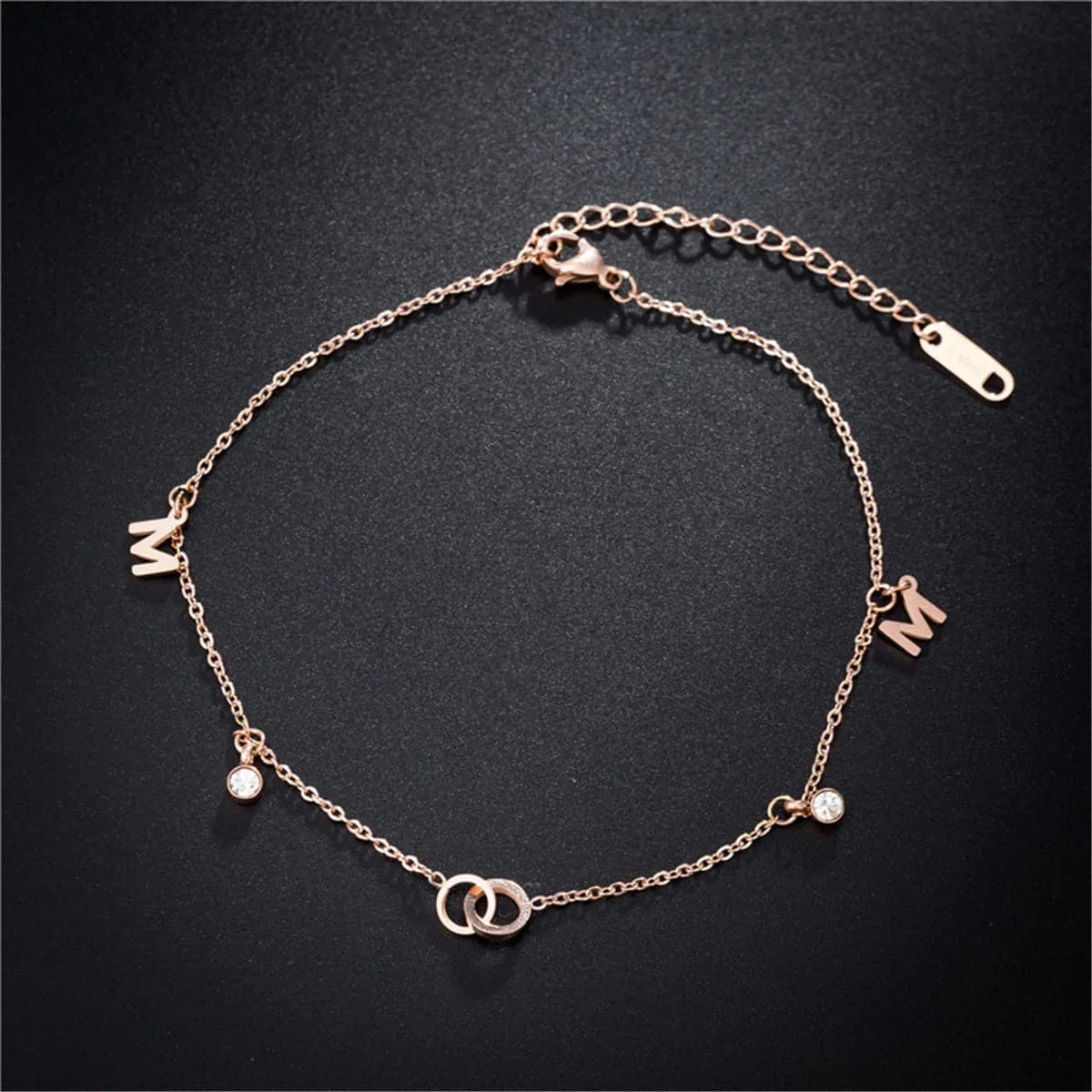 18K Rose Gold-Plated 'M' Anklet