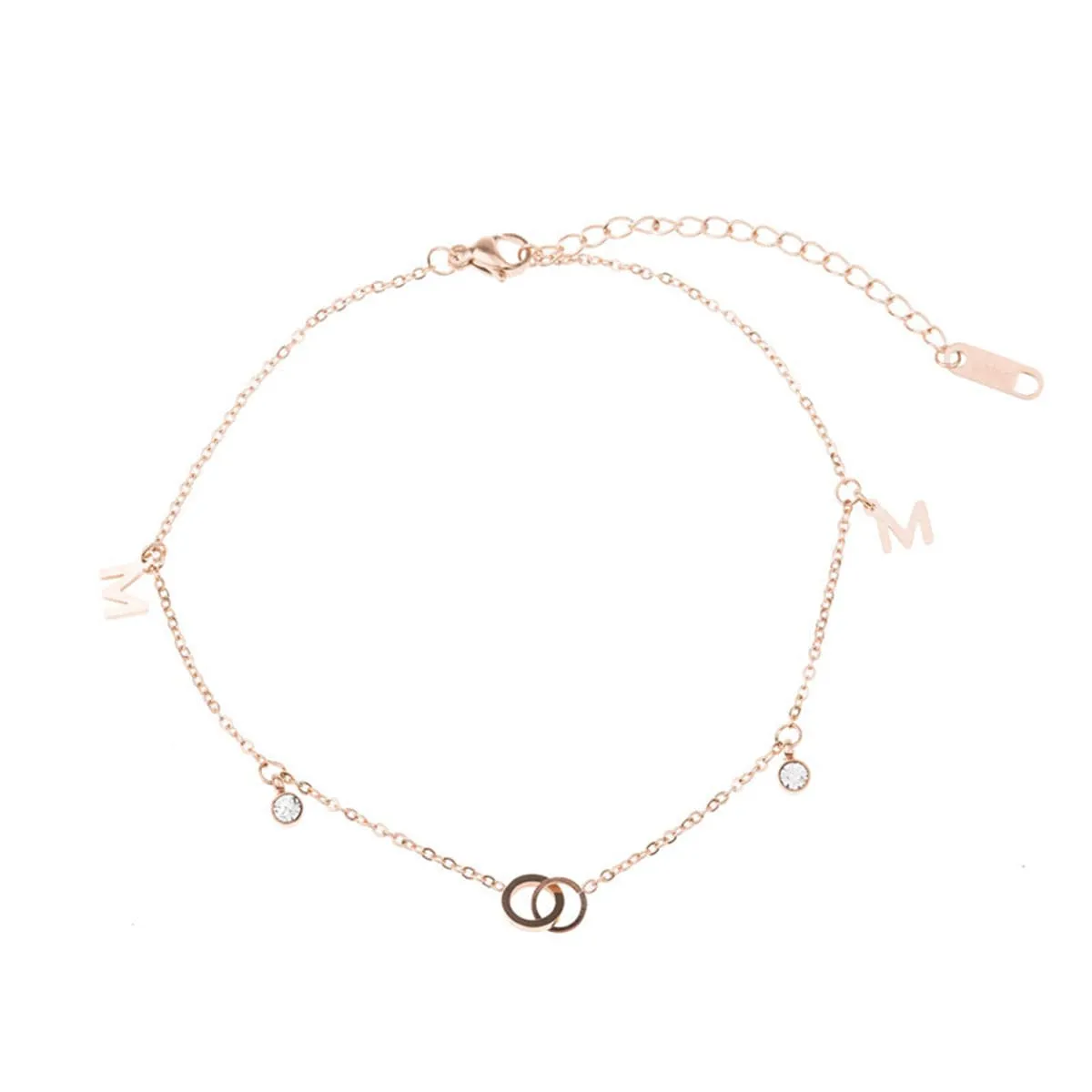 18K Rose Gold-Plated 'M' Anklet