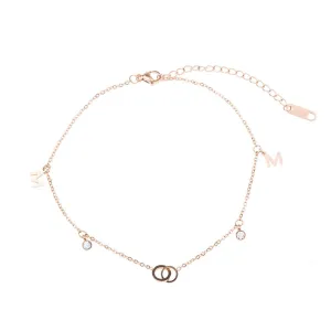 18K Rose Gold-Plated 'M' Anklet