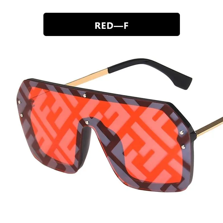2021 Futuristic Leopard FF Sunglasses Women Oversized Glasses
