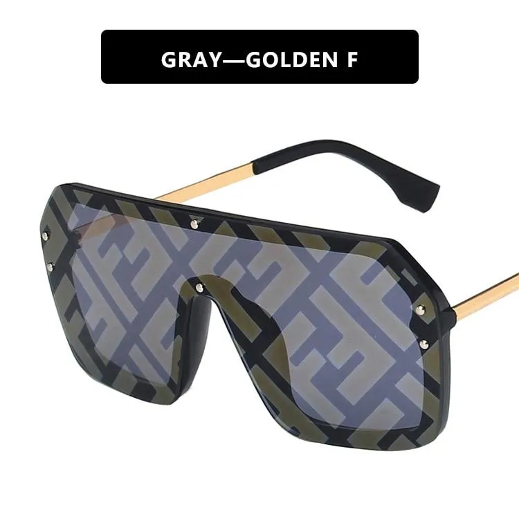 2021 Futuristic Leopard FF Sunglasses Women Oversized Glasses