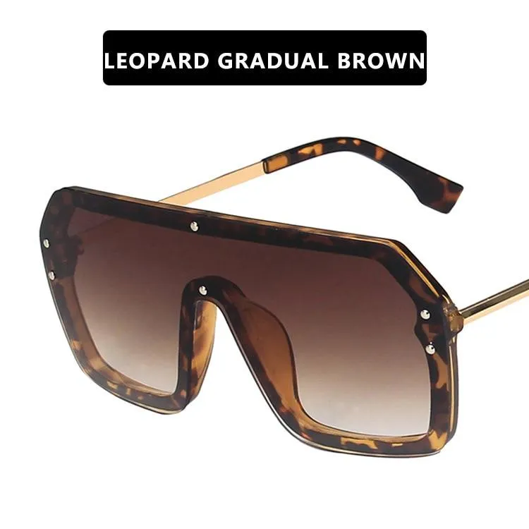 2021 Futuristic Leopard FF Sunglasses Women Oversized Glasses