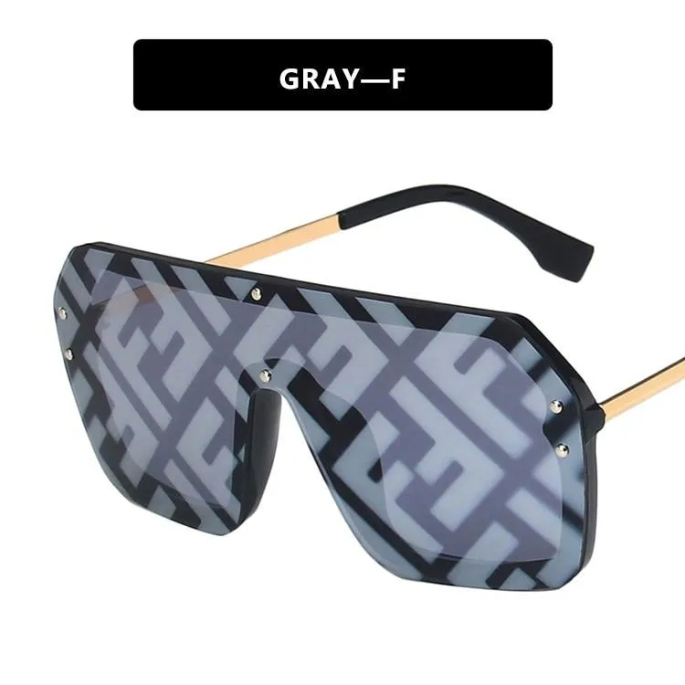 2021 Futuristic Leopard FF Sunglasses Women Oversized Glasses