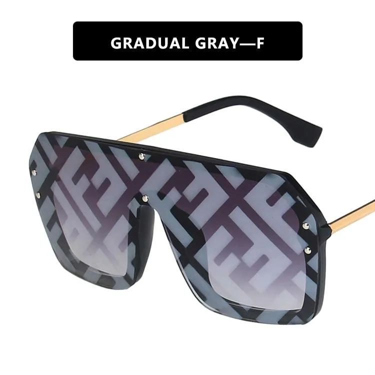 2021 Futuristic Leopard FF Sunglasses Women Oversized Glasses
