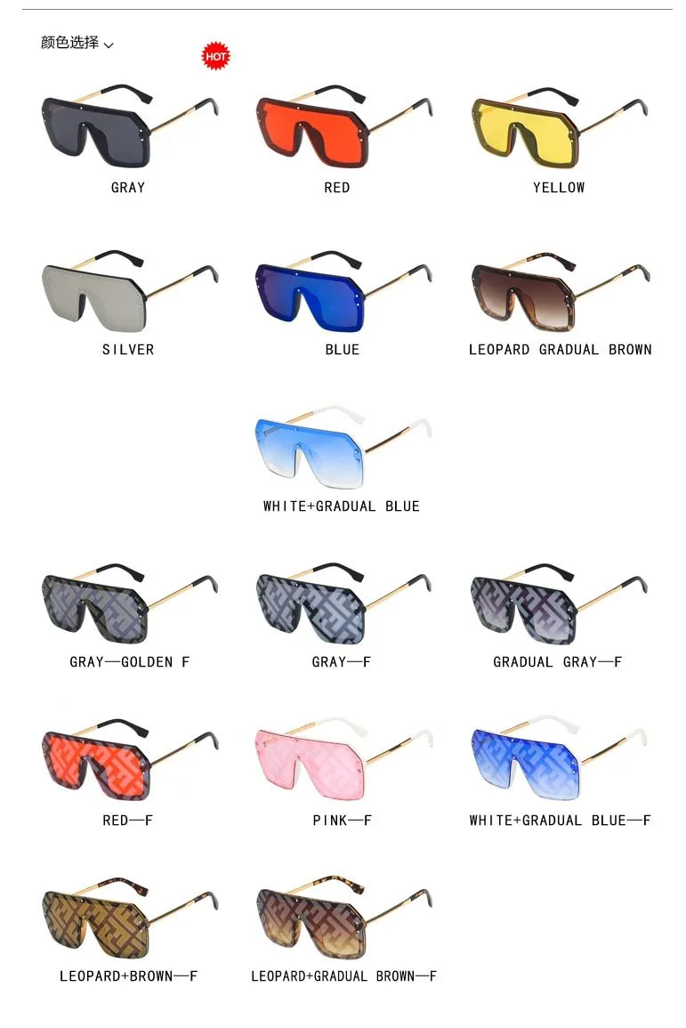 2021 Futuristic Leopard FF Sunglasses Women Oversized Glasses