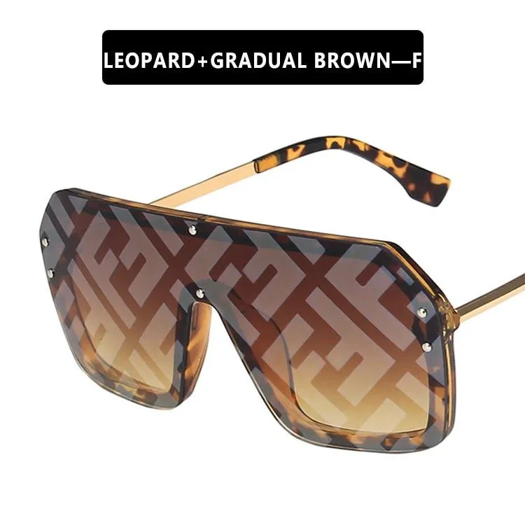 2021 Futuristic Leopard FF Sunglasses Women Oversized Glasses