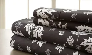4-Piece Set: Super-Soft 1600 Series Falling Leaves Sheets