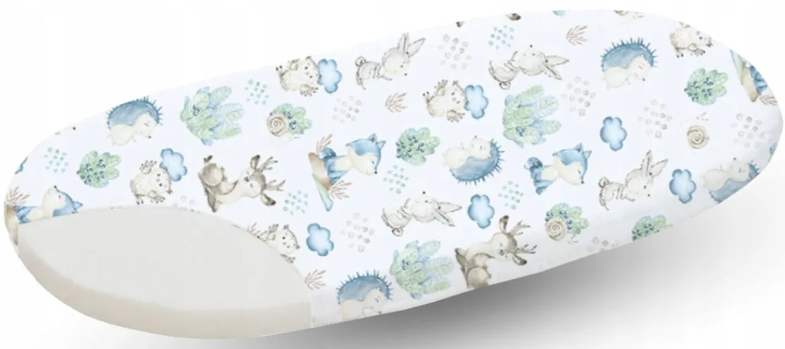 80x38cm Fitted Sheet for Baby Moses Basket Pram 100% Cotton Wolf in the Forest
