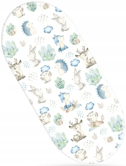 80x38cm Fitted Sheet for Baby Moses Basket Pram 100% Cotton Wolf in the Forest