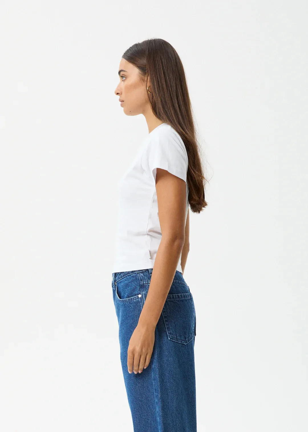 Afends Classic Hits Recycled Baby Tee WHITE