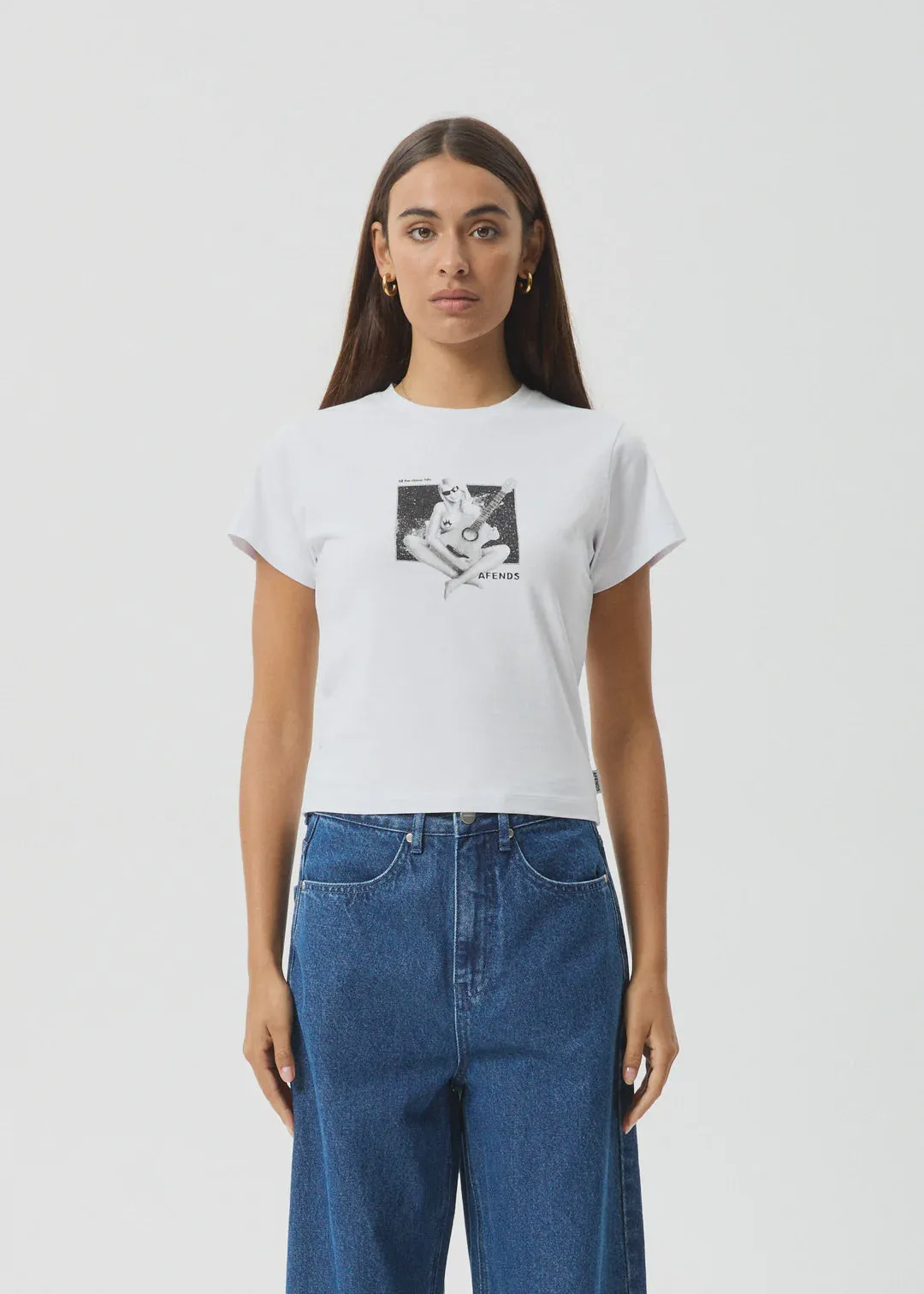 Afends Classic Hits Recycled Baby Tee WHITE
