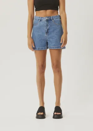 Afends Seventy Threes Hemp Denim Shorts WORN BLUE