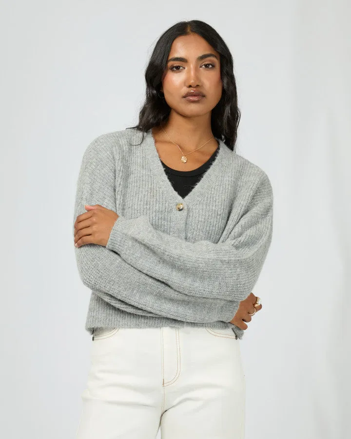 All About Eve Selena Knit Cardi - Grey Marle