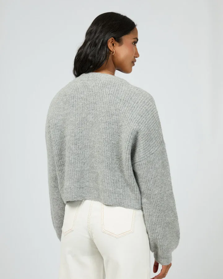 All About Eve Selena Knit Cardi - Grey Marle