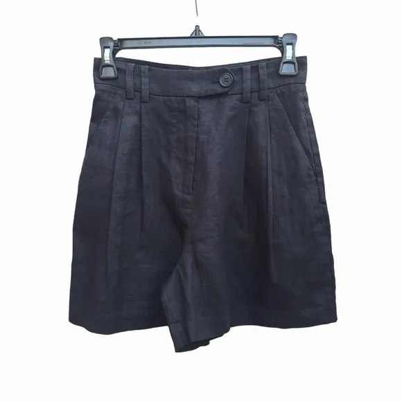 &amp; Other Stories | Relaxed Linen Shorts in Black Size 0