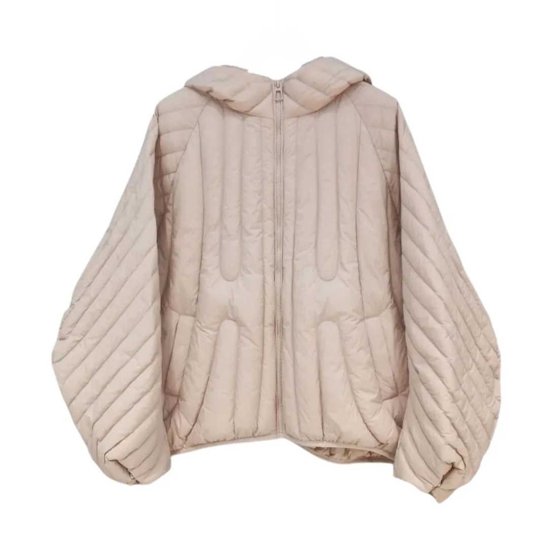 ANYCHIC Puffer Jacket Pink Womens Oversize Ultra Light Down Warm Winter Hooded Coat