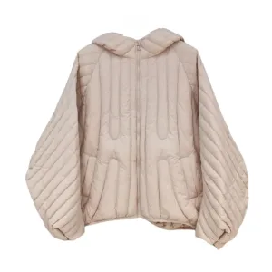 ANYCHIC Puffer Jacket Pink Womens Oversize Ultra Light Down Warm Winter Hooded Coat