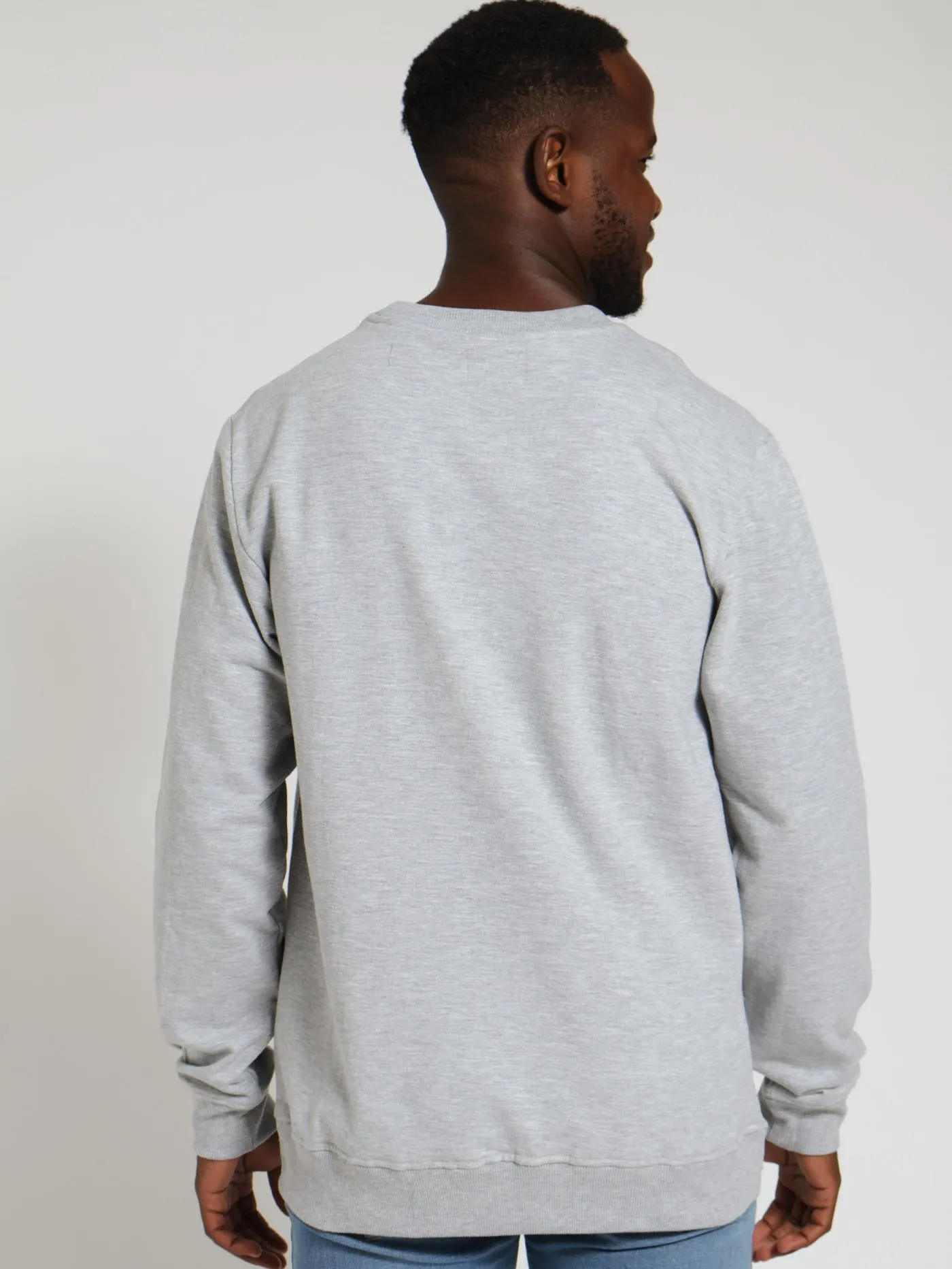 Arch Embossed Crew Top - Light Grey