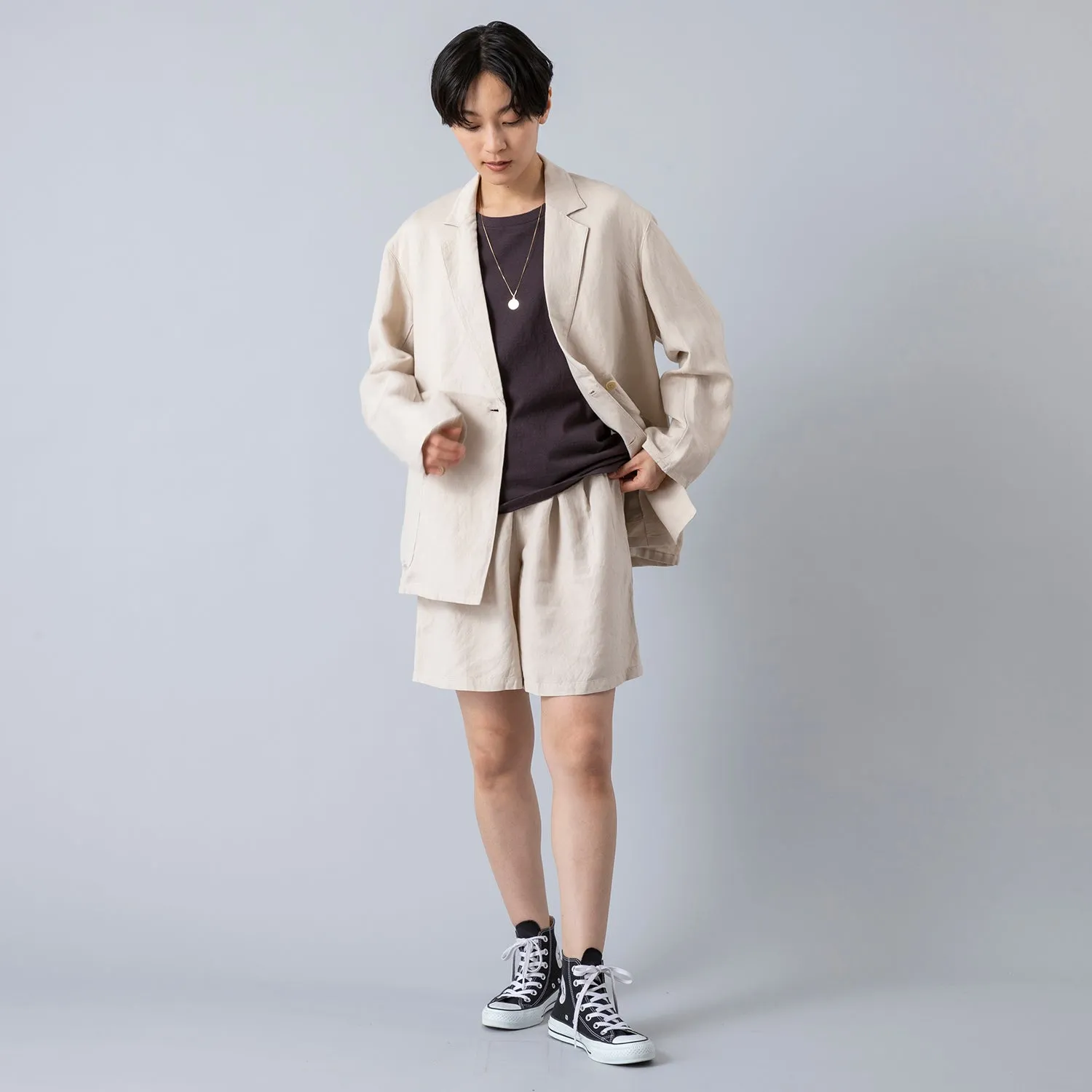 ARCH&LINE | アーチアンドライン　LINEN/RAYON NEUTRAL SHORTS