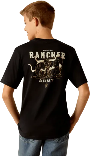 Ariat Boy's Black American Rancher Tee