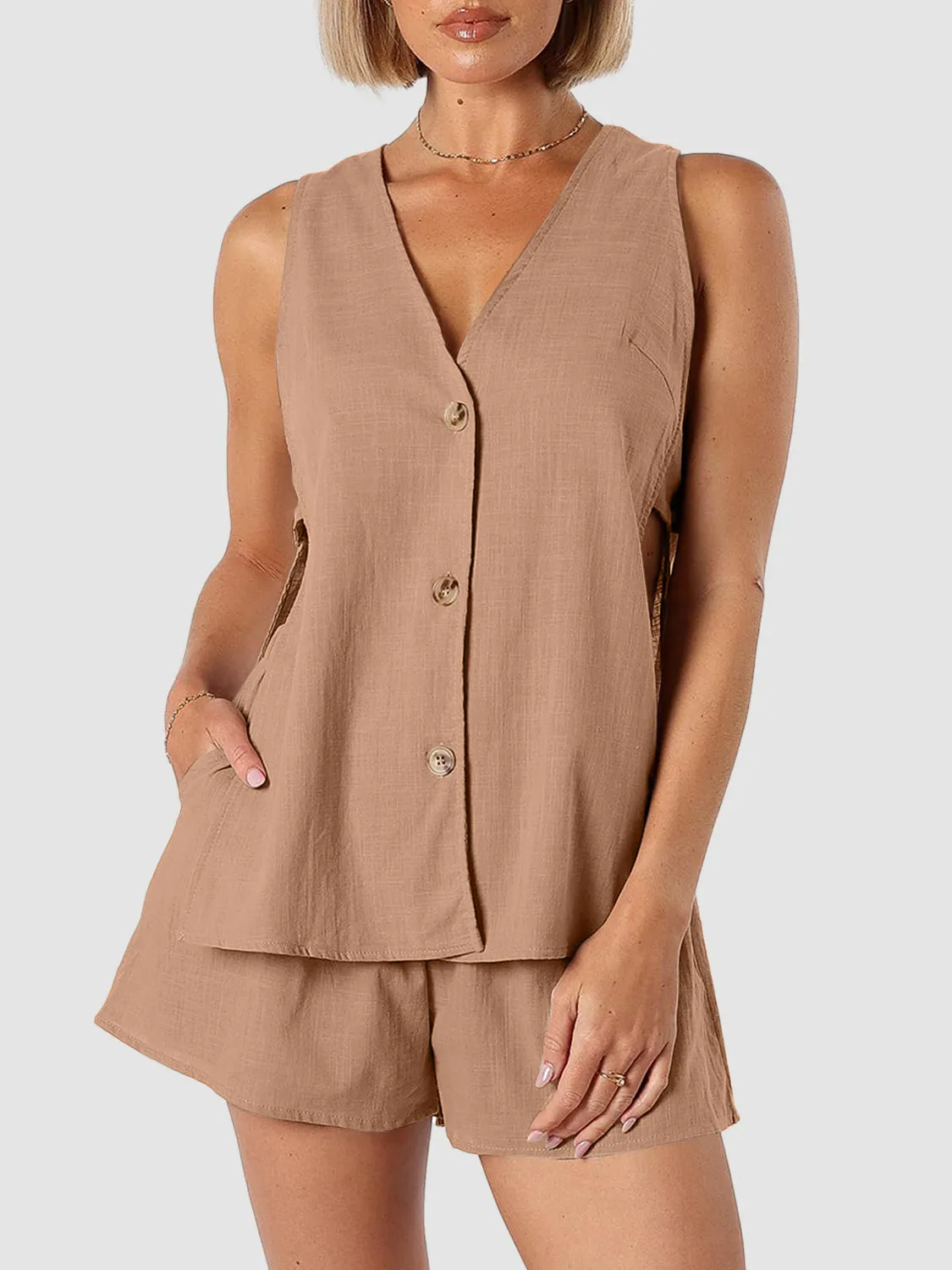 Aryan Button Up Top and Shorts Set