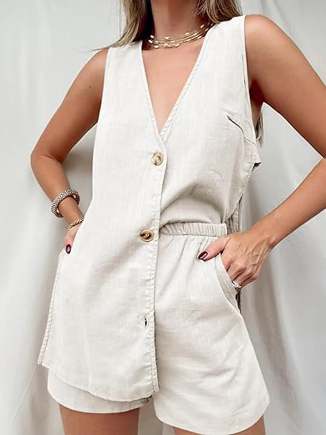 Aryan Button Up Top and Shorts Set