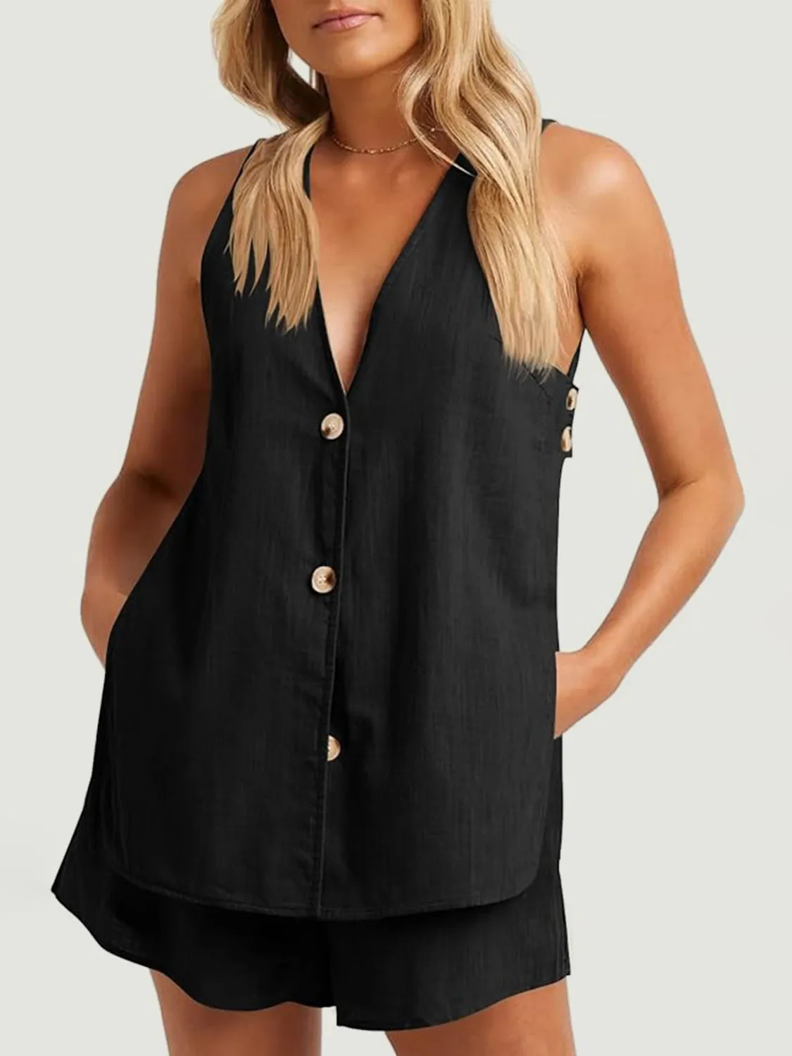 Aryan Button Up Top and Shorts Set