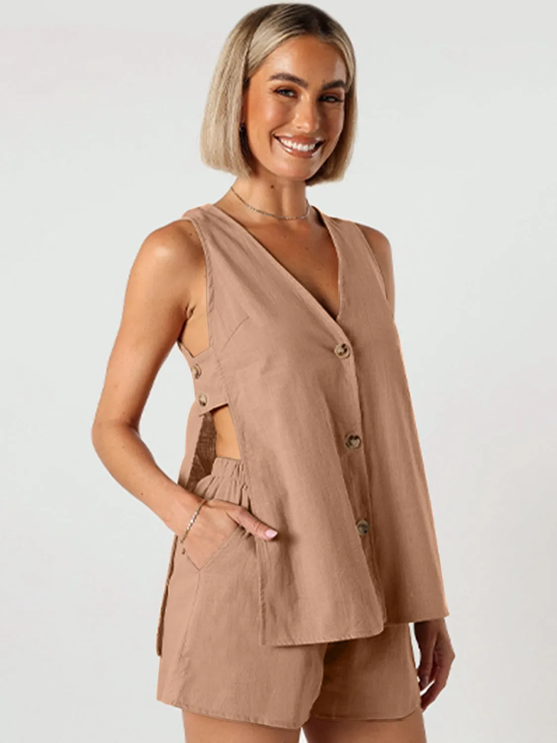 Aryan Button Up Top and Shorts Set