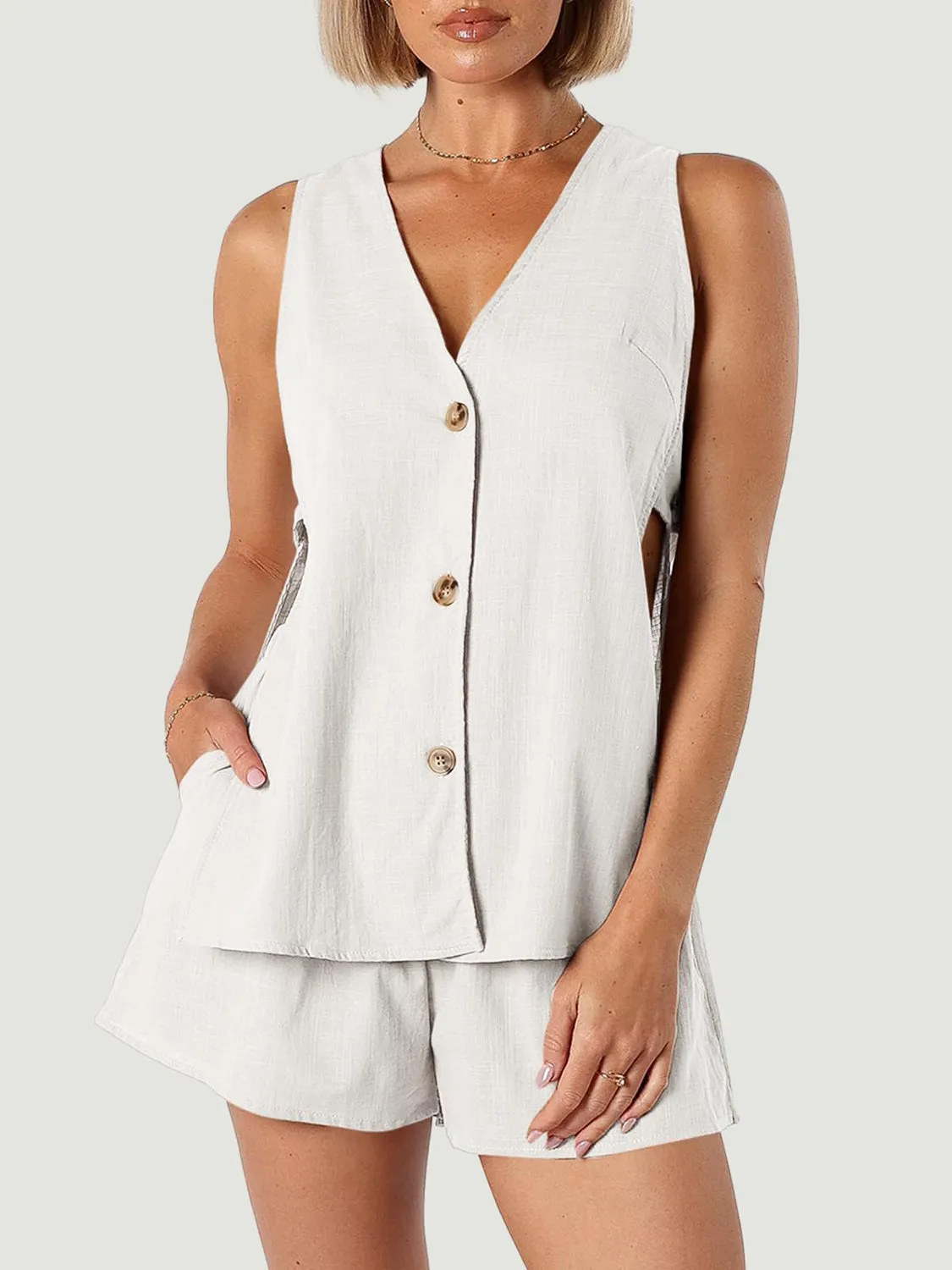 Aryan Button Up Top and Shorts Set