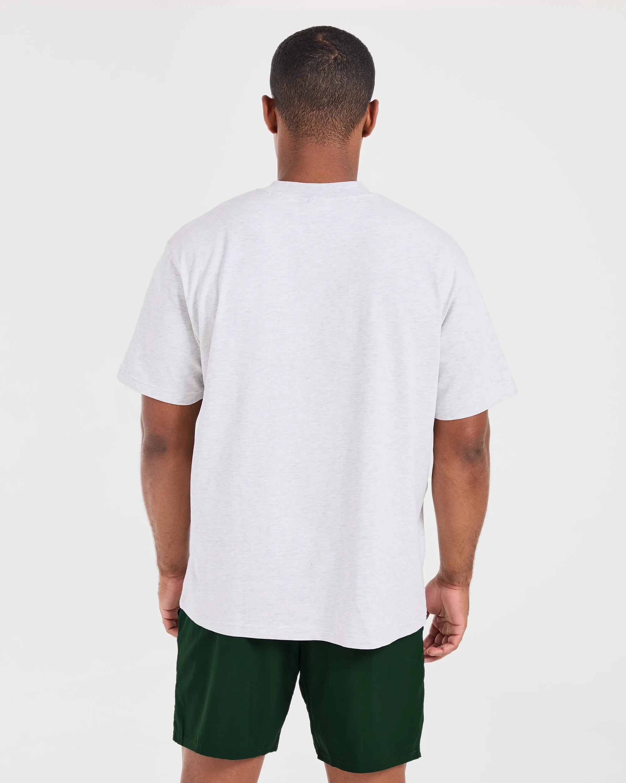 Athletics Oversized T Shirt - Grey Marl