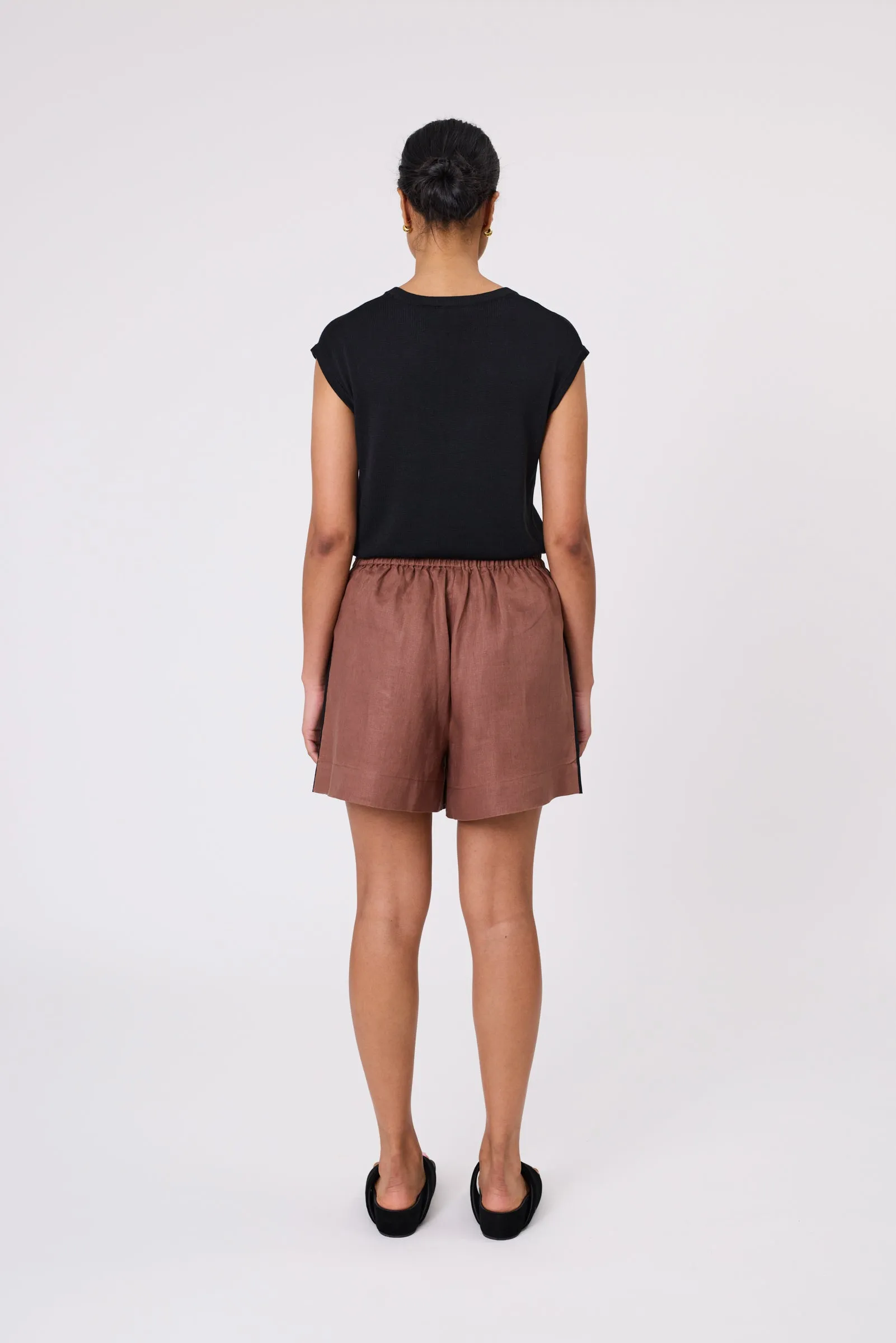 Barcelona Linen Short - Burnt Umber