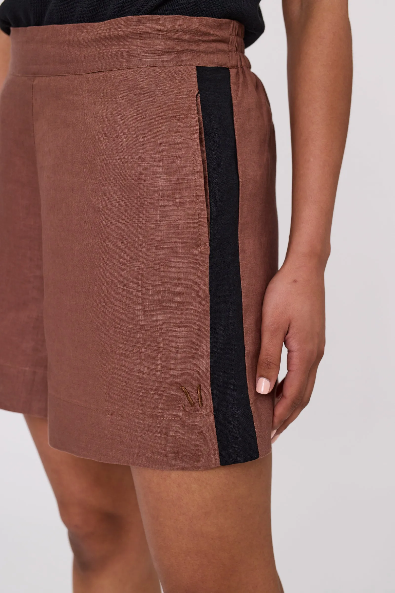 Barcelona Linen Short - Burnt Umber