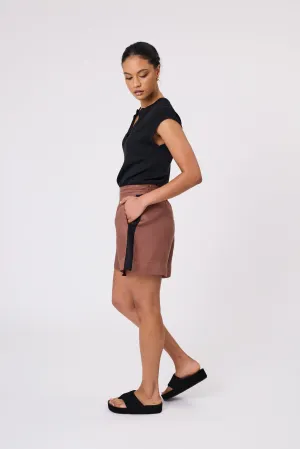 Barcelona Linen Short - Burnt Umber