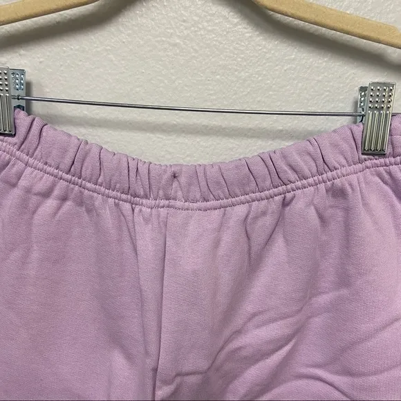 BAUM UND PFERDGARTEN Josann Organic Cotton Fleece Shorts in Lavender Size Small