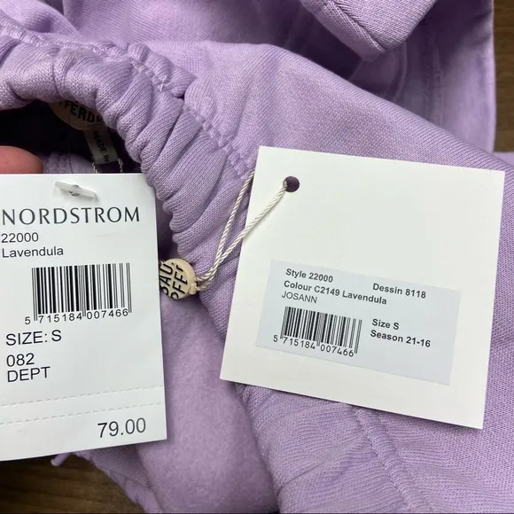 BAUM UND PFERDGARTEN Josann Organic Cotton Fleece Shorts in Lavender Size Small