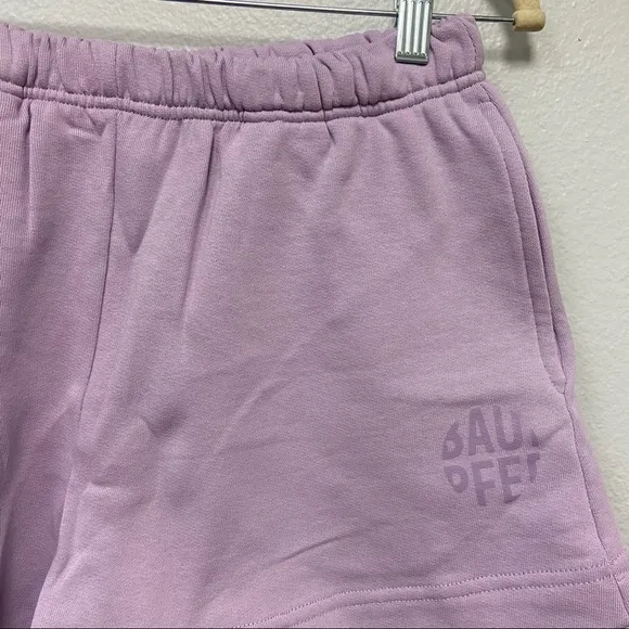 BAUM UND PFERDGARTEN Josann Organic Cotton Fleece Shorts in Lavender Size Small