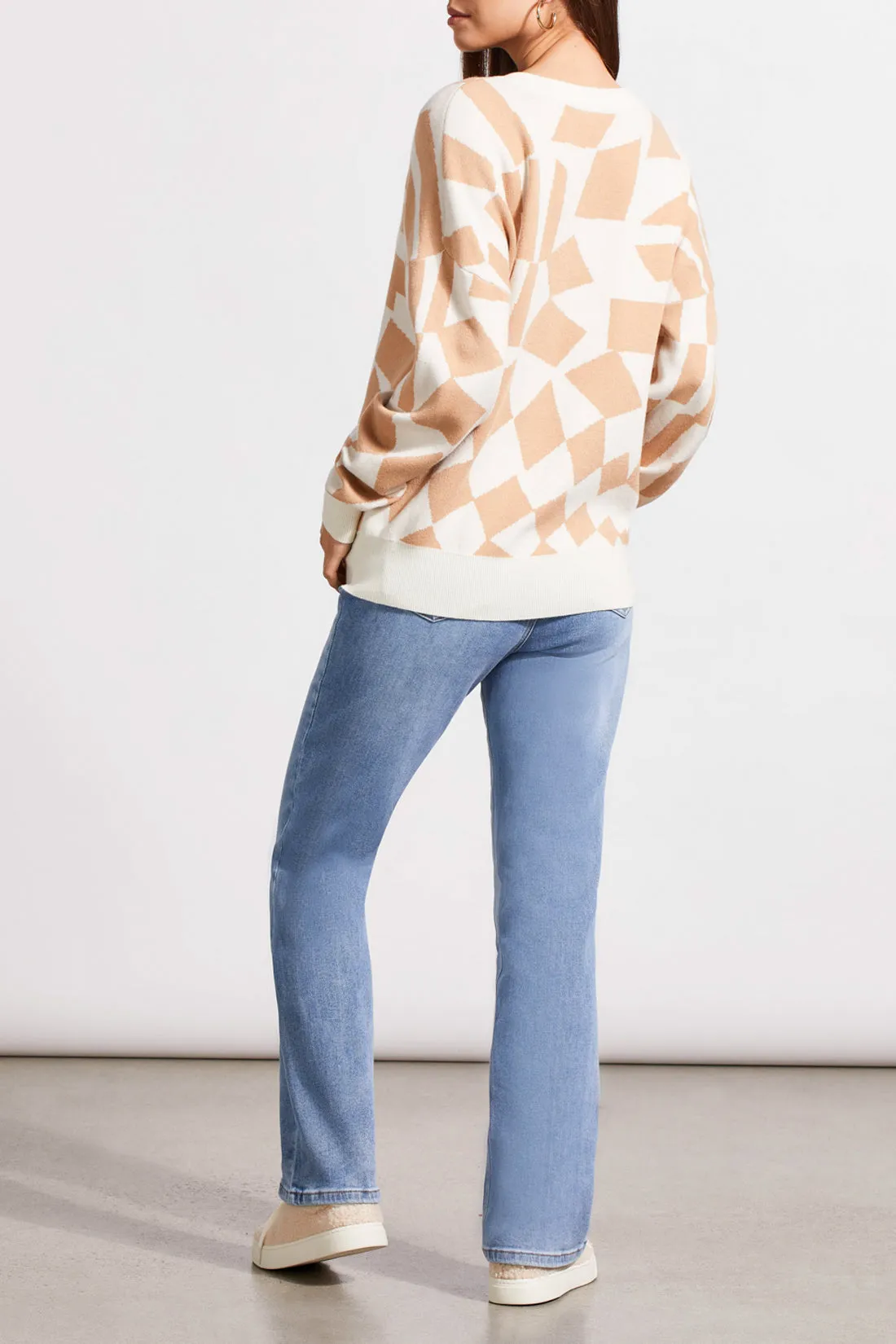 Beige Jacquard Sweater