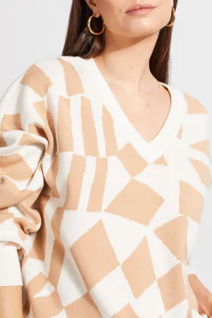 Beige Jacquard Sweater