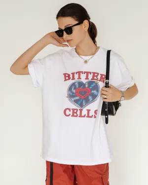 Bitter Cells Heart Record Tee White