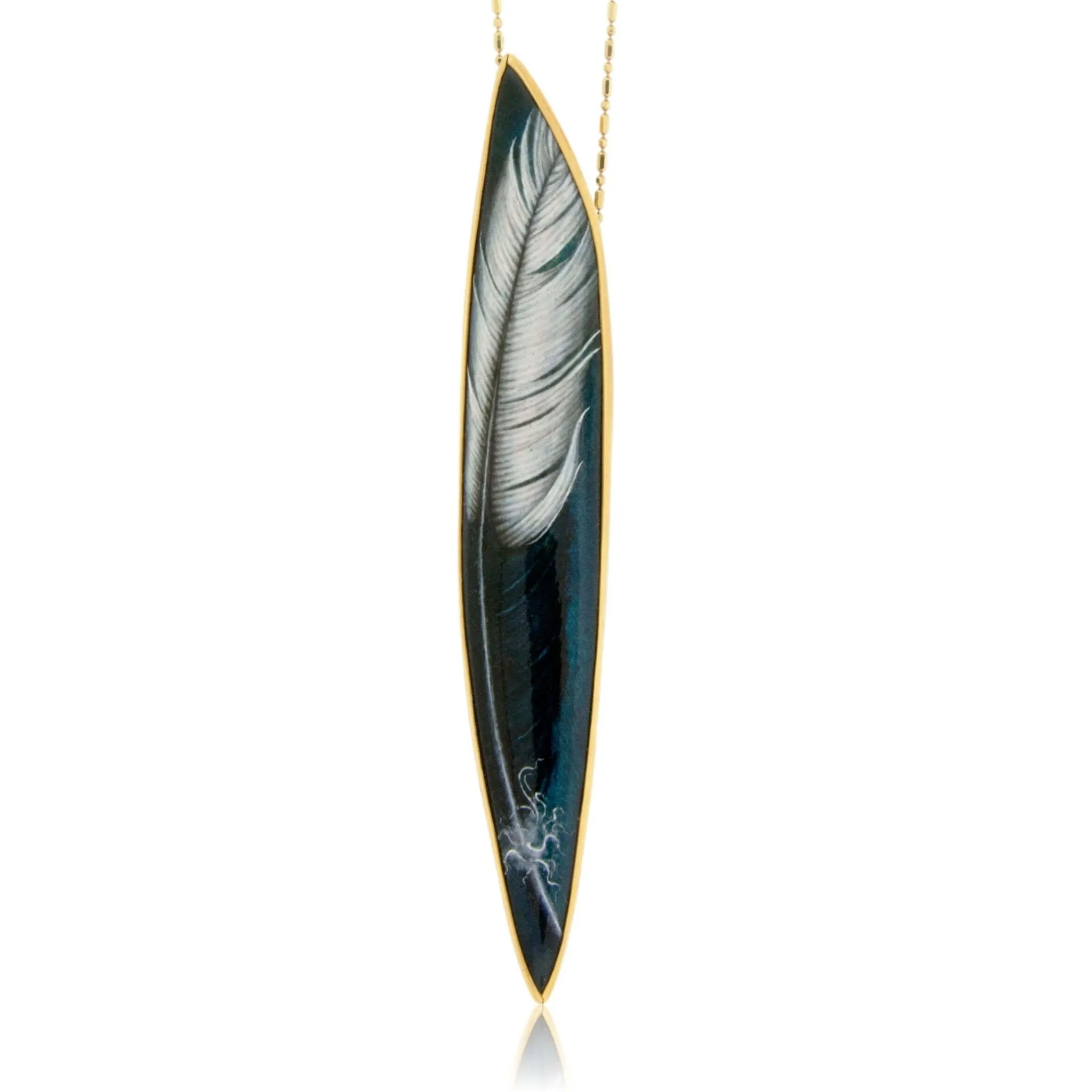 Black and White Feather Pendant / Brooch